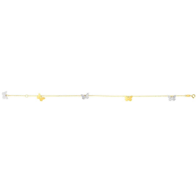 14K Two-Tone Gold Anklets | Carroll's