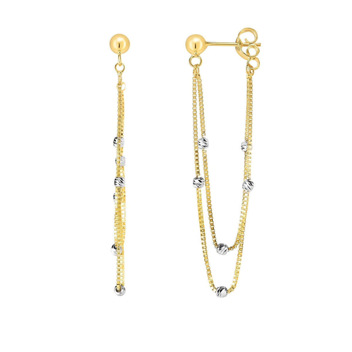 14K Two-Tone Gold Earrings | Carroll's
