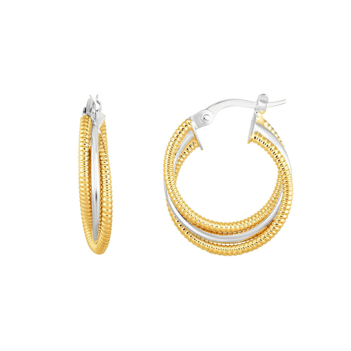14K Two-Tone Gold Earrings | Carroll's