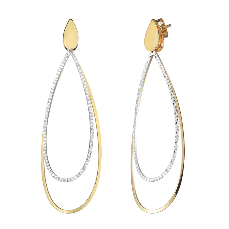 14K Two-Tone Gold Earrings | Carroll's