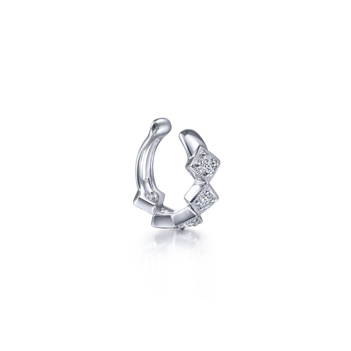 14K White Gold Ear Cuff with Diamond