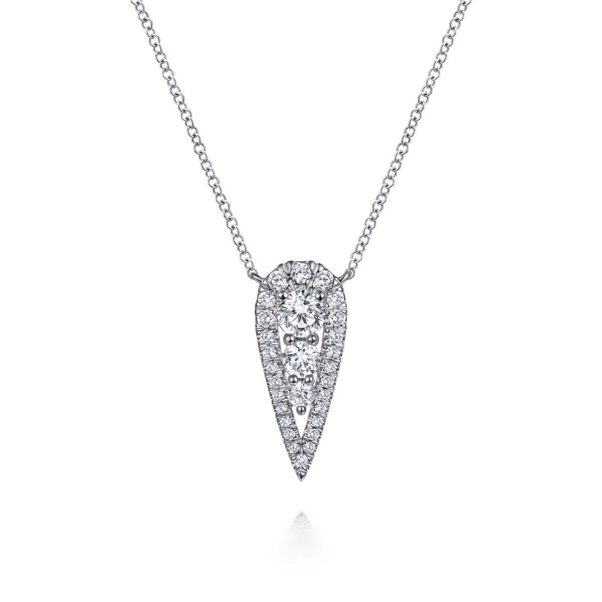 Gabriel V Shaped Diamond Pendant