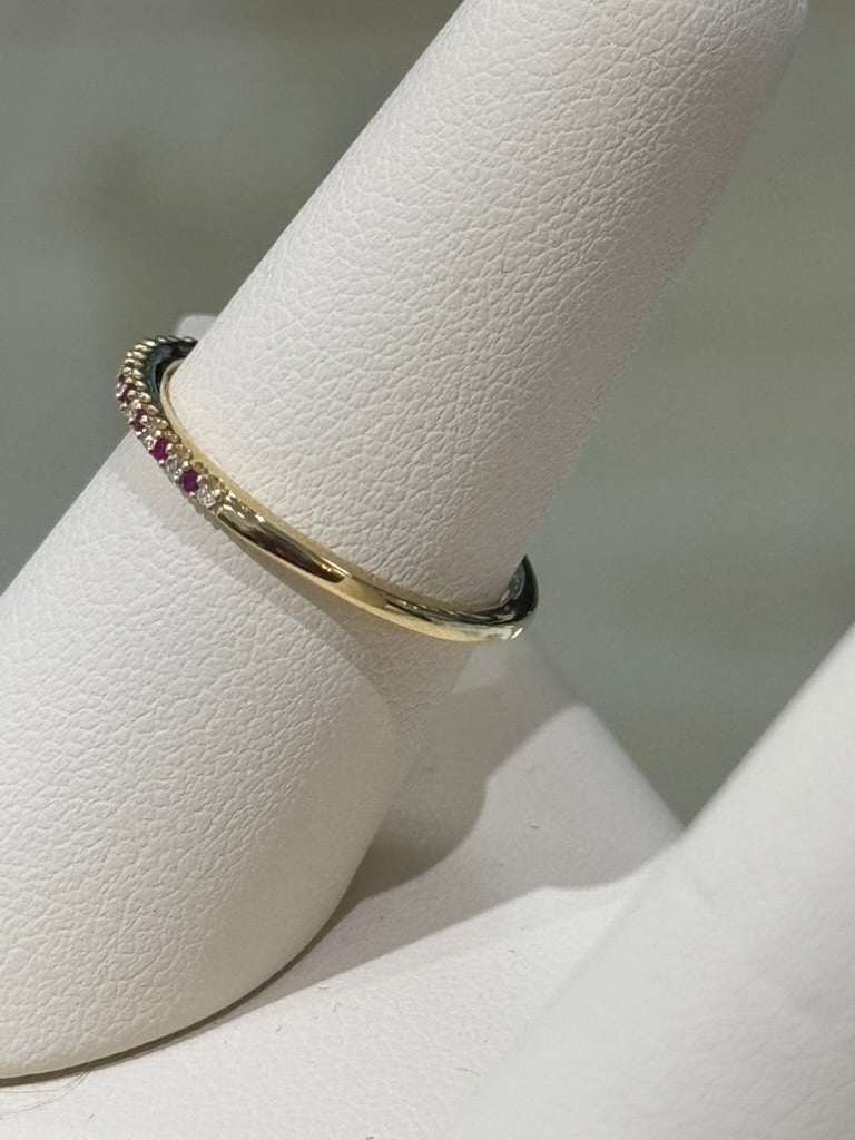 Stackable Ruby and Diamond Ring