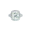 Cushion Cut Diamond Halo Engagement Ring in Platinum