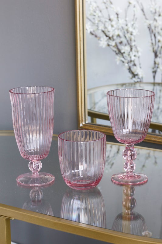 VIDA Acrylic Double Old Fashioned Set of 4 (Pink) 14 fl oz
