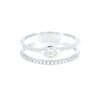 Double Band Stackable Diamond Ring in 14K White Gold