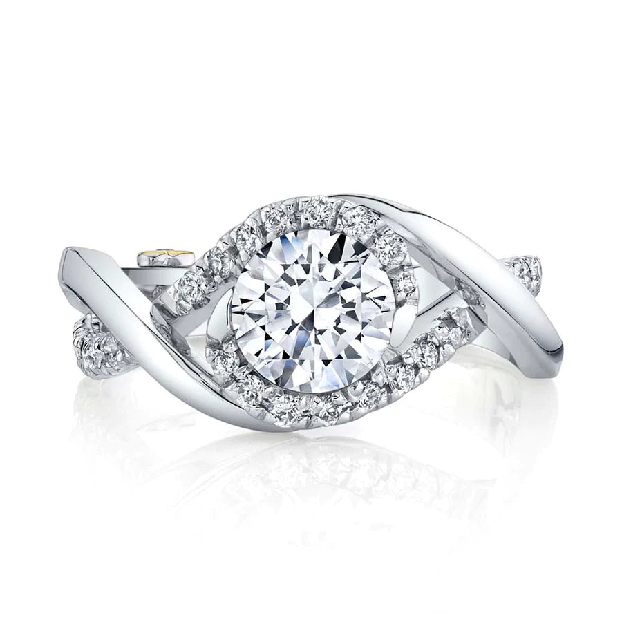 14kt white gold diamond unique engagement ring ADLR166