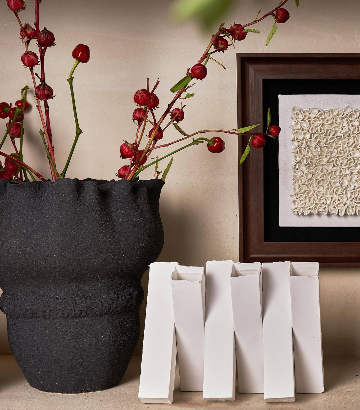 White Matte 3D Printed Ceramic Vase - White