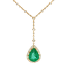 Yellow Gold Necklace with Stunning Emerald