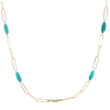 14K Yellow Gold Chain Necklace with Enamel Accents