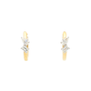 14K Yellow Gold Hoop Earrings with Pear & Baguette Cut Diamonds