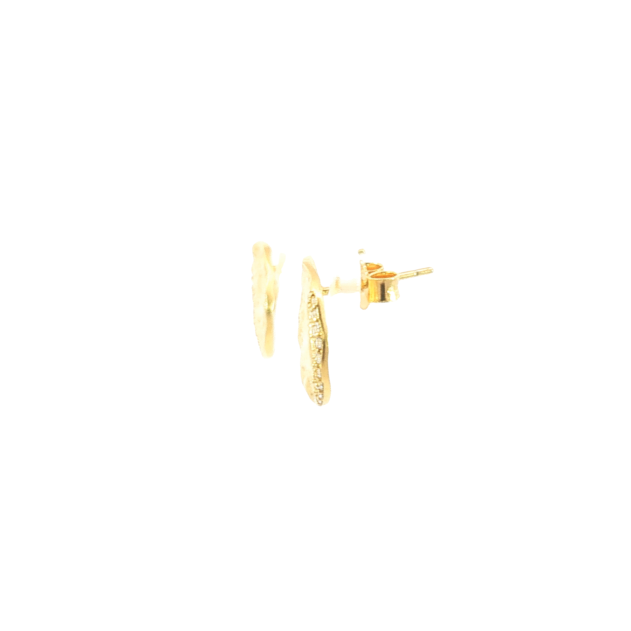 Sterling Silver Yellow Gold Plated Cubic Zirconia Earrings