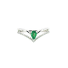 14K White Gold Pear-Shaped Emerald & Diamond Ring