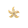 18K Yellow Gold Diamond Floral Brooch