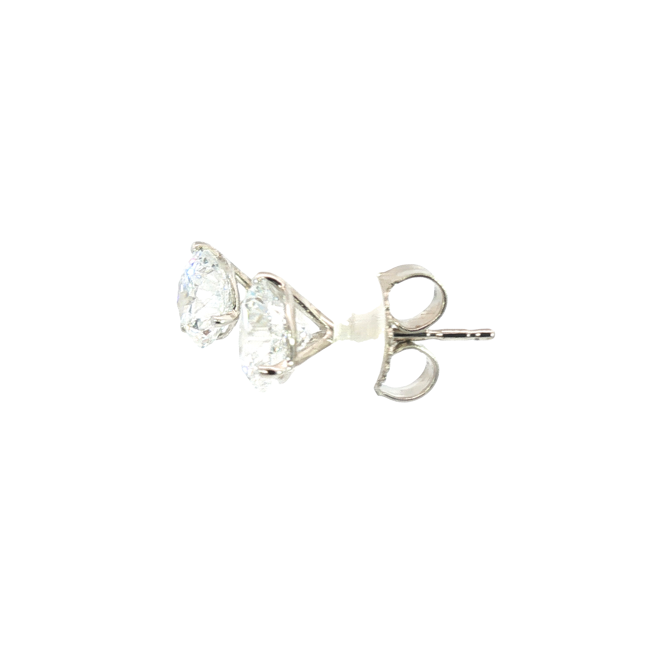 14K White Gold 2 Carat Lab Grown Diamond Stud Earrings