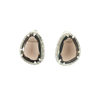 Oval Faceted Quartz  Sterling Silver Stud Earrings