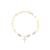 Sterling Silver Diamond Cross Gold Chain Pendant