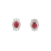 14K White Gold Ruby & Diamond Earrings