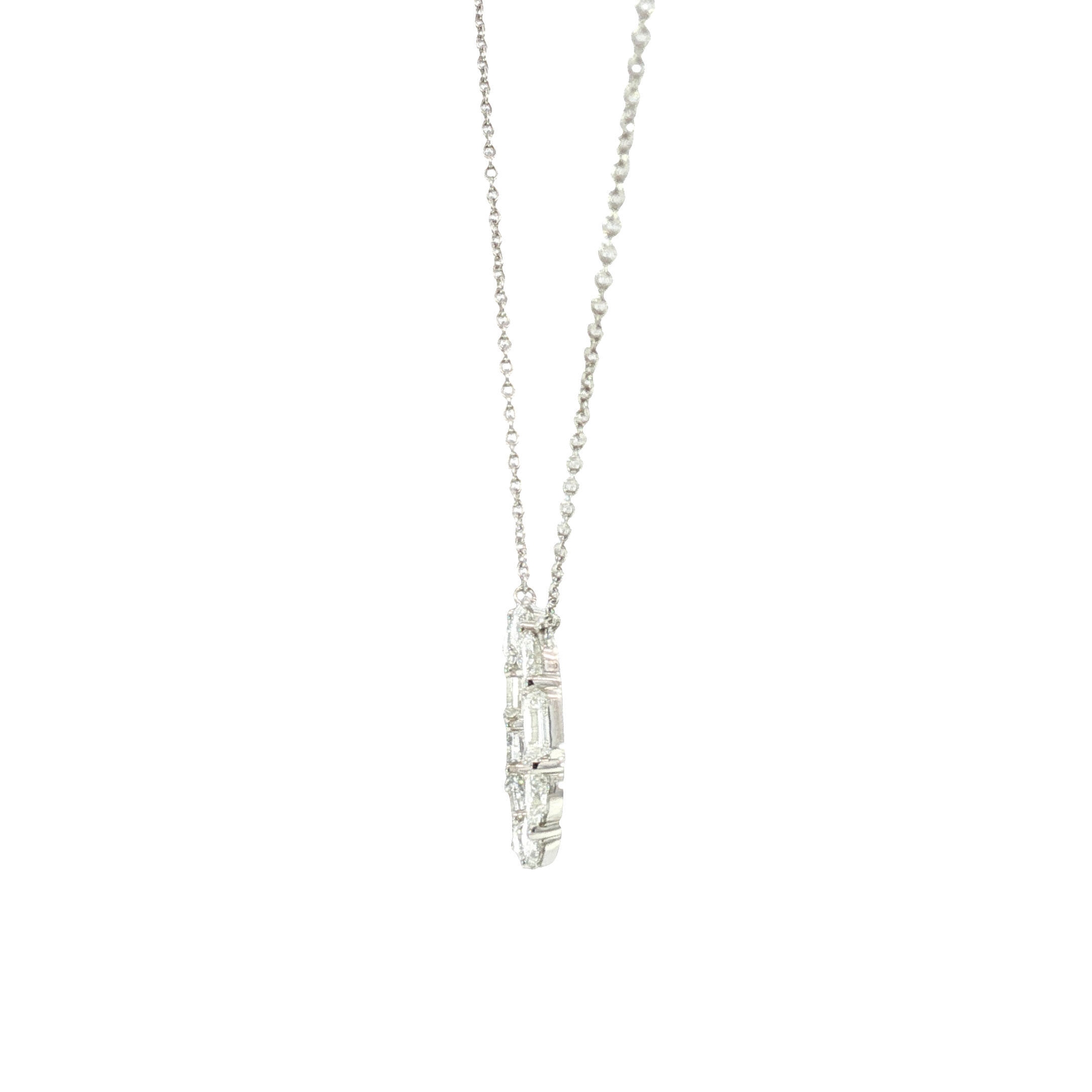 Diamond Halo Pendant Necklace in 14K White Gold