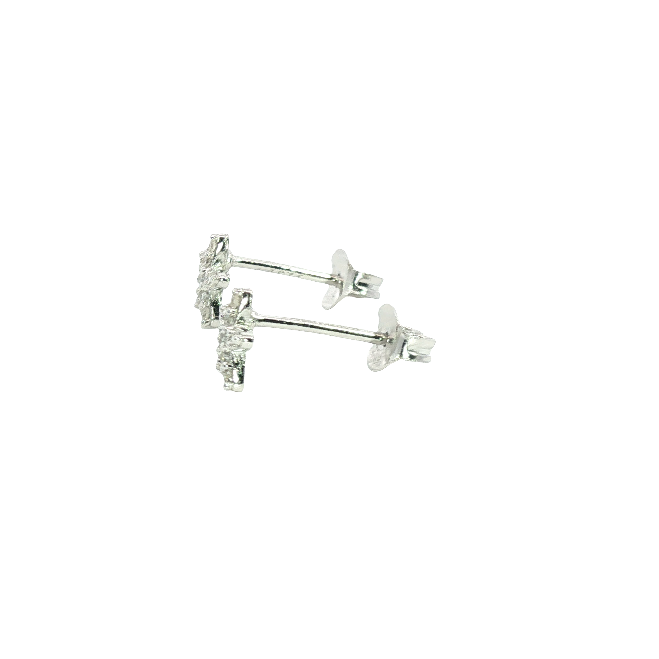 Star Lab Diamond Stud Earrings in Sterling Silver