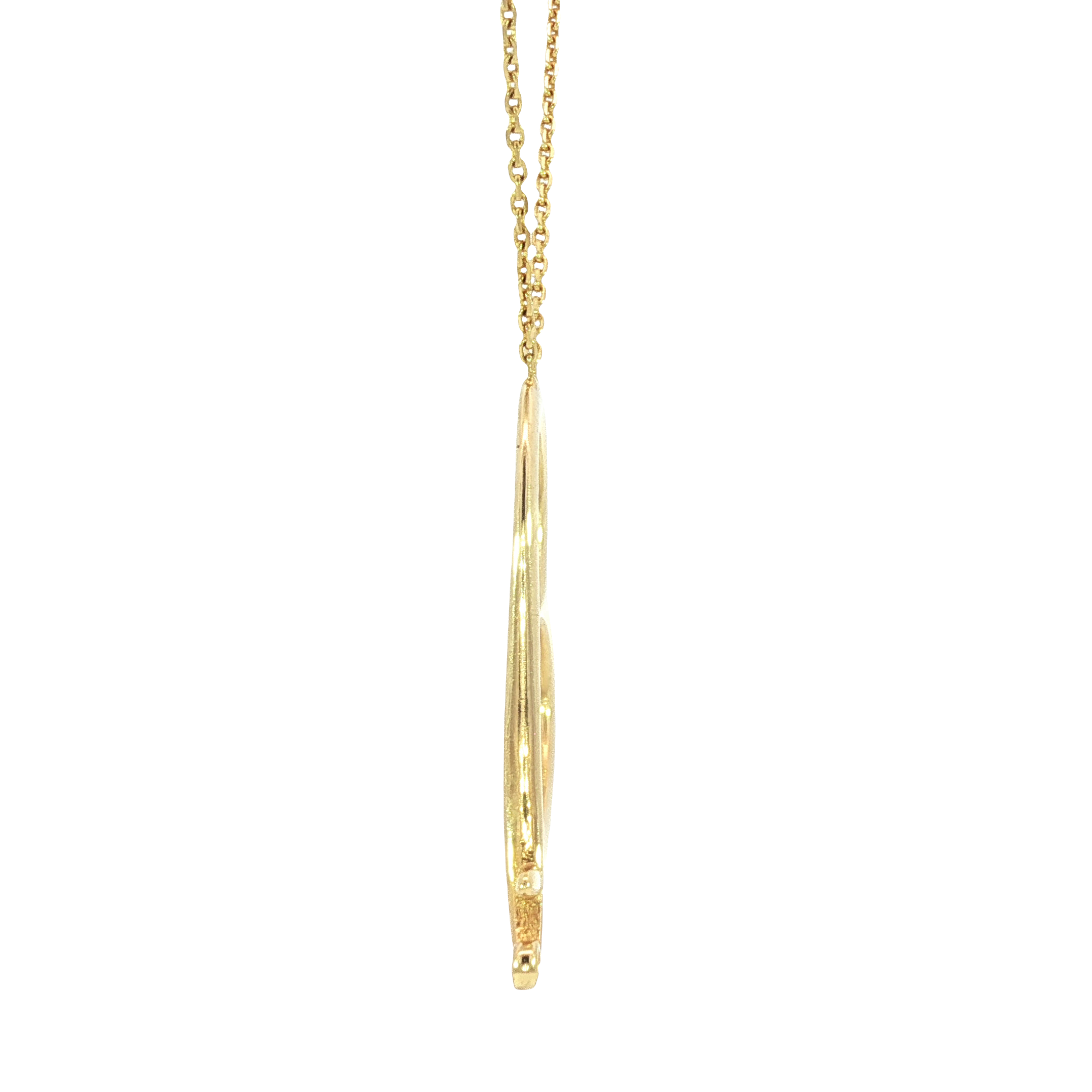 Heart Pendant Necklace with Round Cut Diamond in 14K Yellow Gold