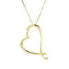 Heart Pendant Necklace with Round Cut Diamond in 14K Yellow Gold