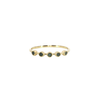 Five Stone Milgrain Bezel Ring with Black Diamonds in 14K Yellow Gold