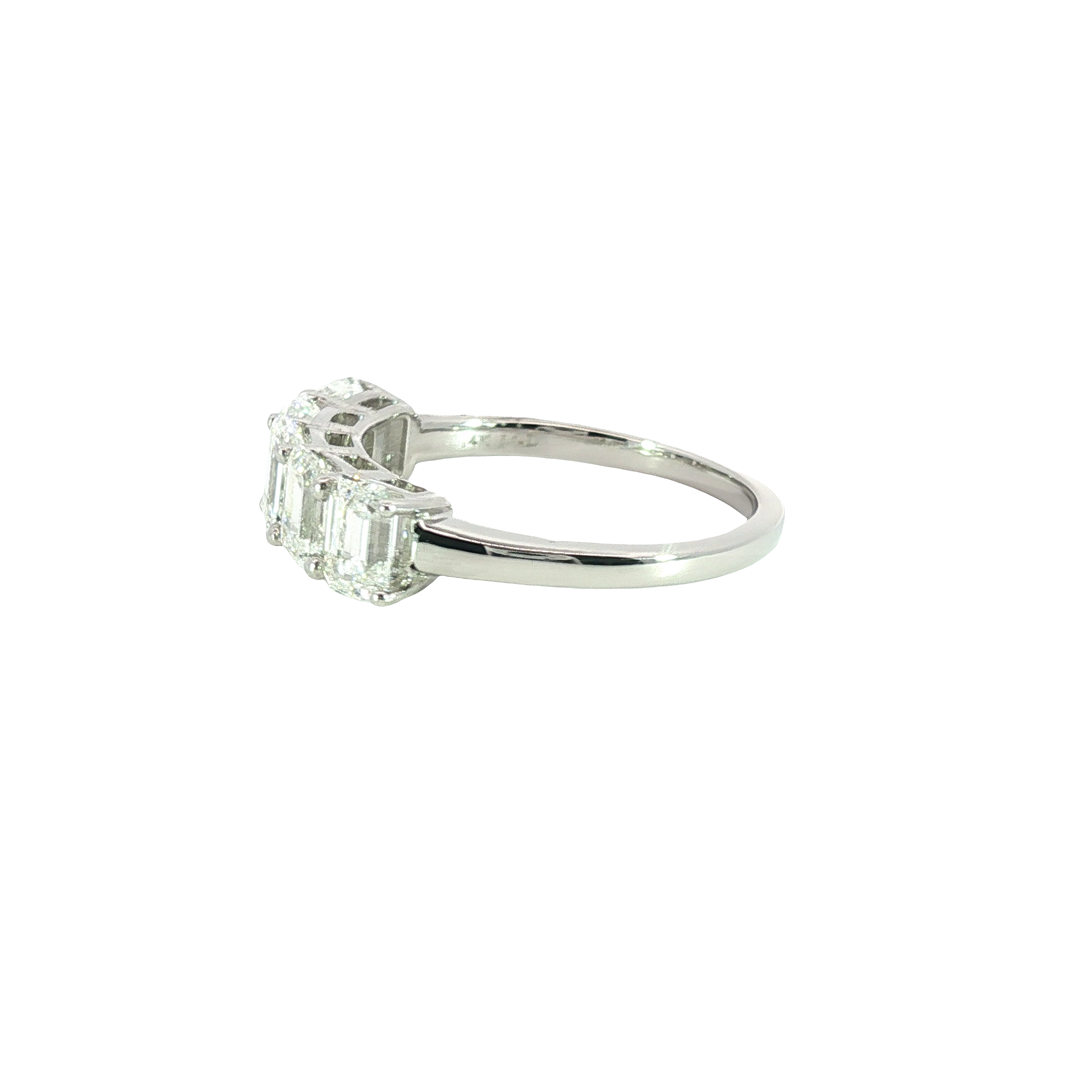 Emerald Cut Lab Diamond Eternity Ring in 14K White Gold