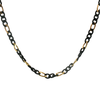 Modern Figaro Chain Necklace in Black and Gold Plated Stainless Steel
