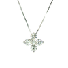 Floral Lab Grown Diamond Necklace in 14K White Gold