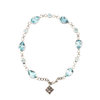 Blue Topaz and Sterling Silver Chain Bracelet