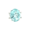 18K White Gold Cocktail Ring with Oval Cabochon Aquamarine
