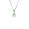 14K White Gold over Sterling Silver Diamond Solitaire Pendant Necklace