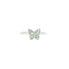 Sterling Silver Diamond Butterfly Ring
