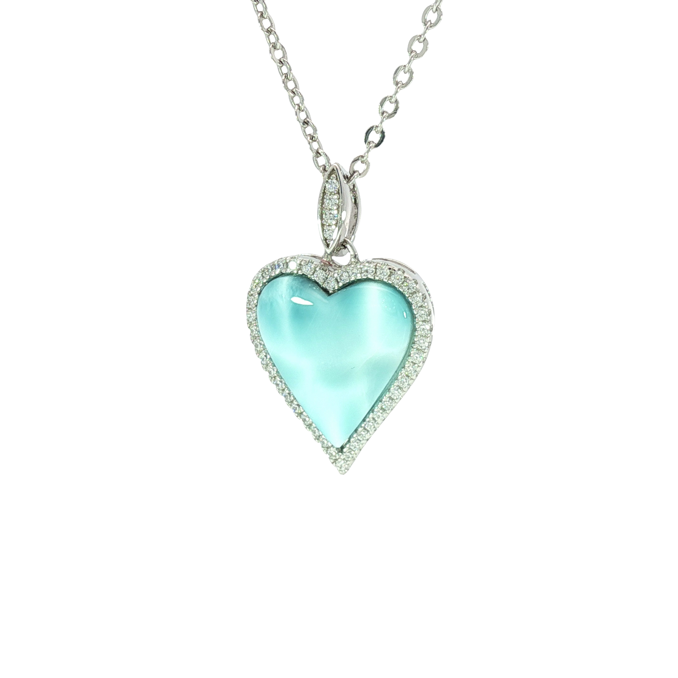 Sterling Silver Heart Shaped Turquoise Pendant
