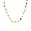 14K Yellow Gold Plated Sterling Silver Chain Necklace with Lab Grown Diamond Accents