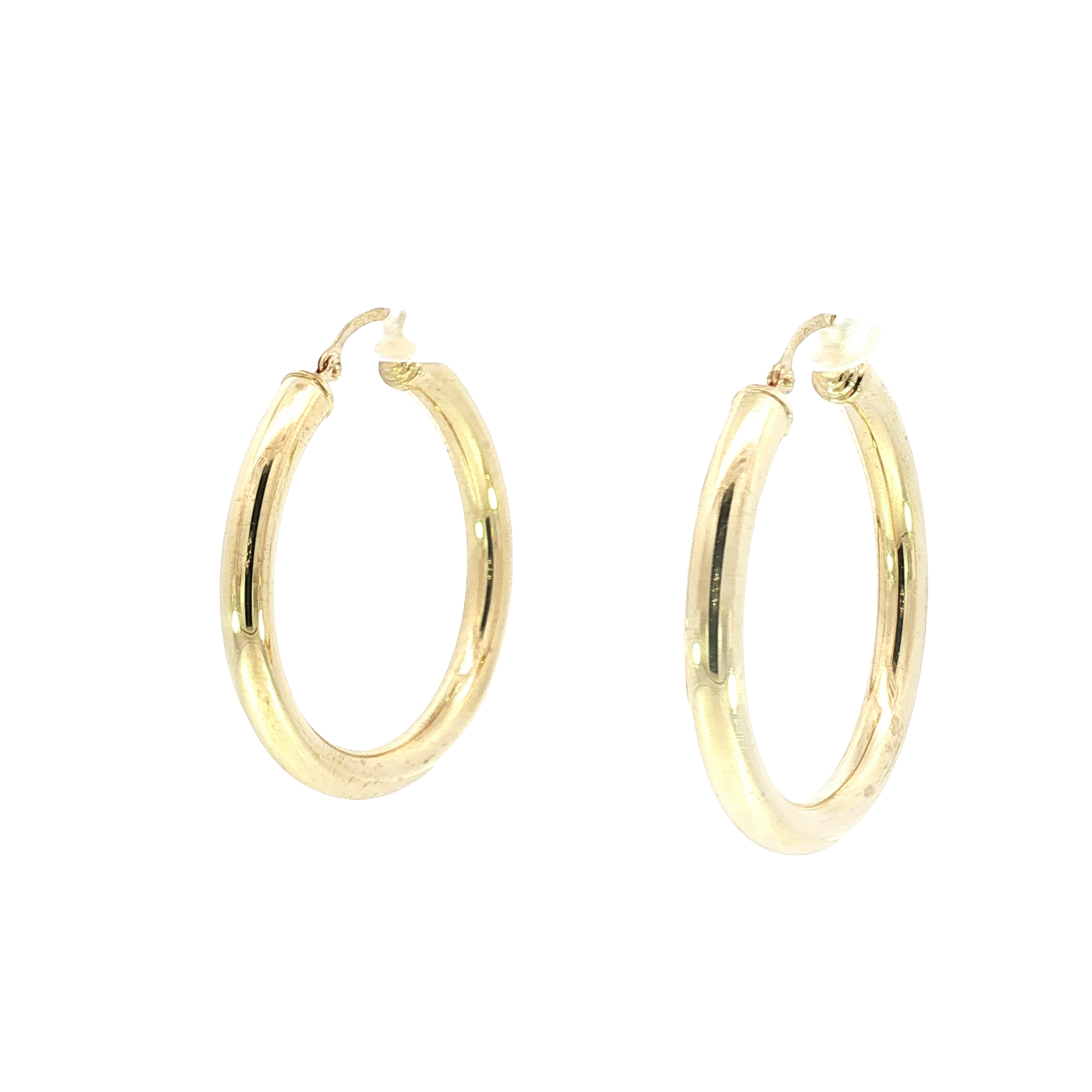 14K Yellow Gold Polished Hoop Earrings