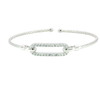Sterling Silver 2mm Mesh Cuff Cubic Zirconia Link 18K White Gold Rhodium Plated Bangle