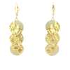 Sterling Silver Plated Yellow Gold Dangle Earrings with Cubic Zirconias