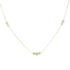 Sterling Silver 14K Yellow Gold Plated Chain Necklace with Round Brilliant Cut Lab Diamonds