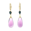 18K Yellow Gold Pear-Shaped Amethyst & Sapphire Diamond Drop Earrings