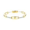 14K Yellow Gold & Silver Bangle with Round Brilliant Cut Diamonds