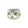 Sterling Silver & 14K Yellow Gold Multistone Ring with Deep Blue Sapphires