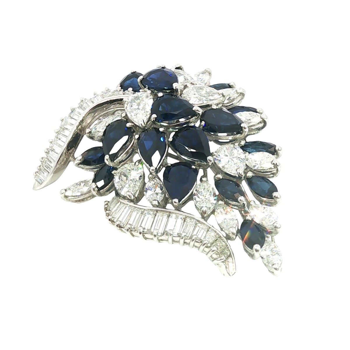 Estate 950 Sapphire Brooch / Pin | Carroll's (view 6)