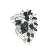 Platinum Diamond & Deep Blue Sapphire Brooch