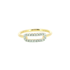 Sterling Silver 14K Yellow Gold Plated Multistone Ring with Round Cut Lab Diamonds