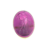 14K Yellow Gold Signet Ring with Purple Engraved Resin
