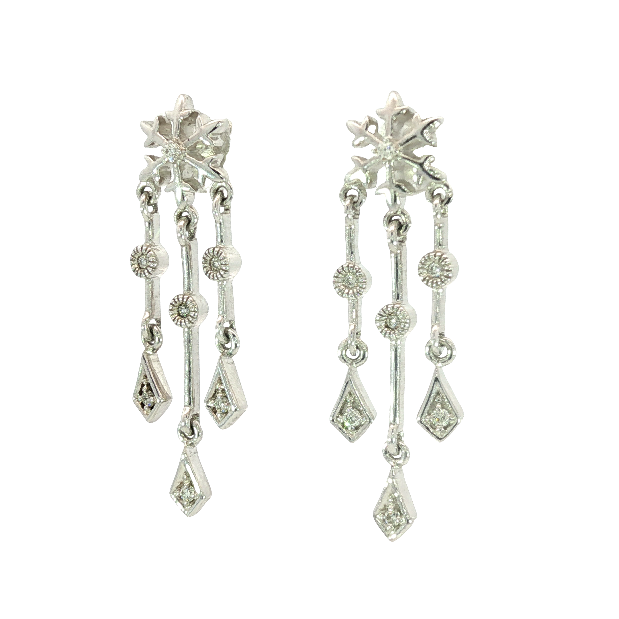 Enchanted Disney Fine Jewelry 14K White Gold Elsa Frozen Dangling Earrings