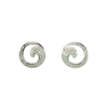 Sterling Silver Cubic Zirconia Swirl Stud Earrings