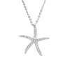 Sterling Silver Cubic Zirconia Starfish Pendant Necklace
